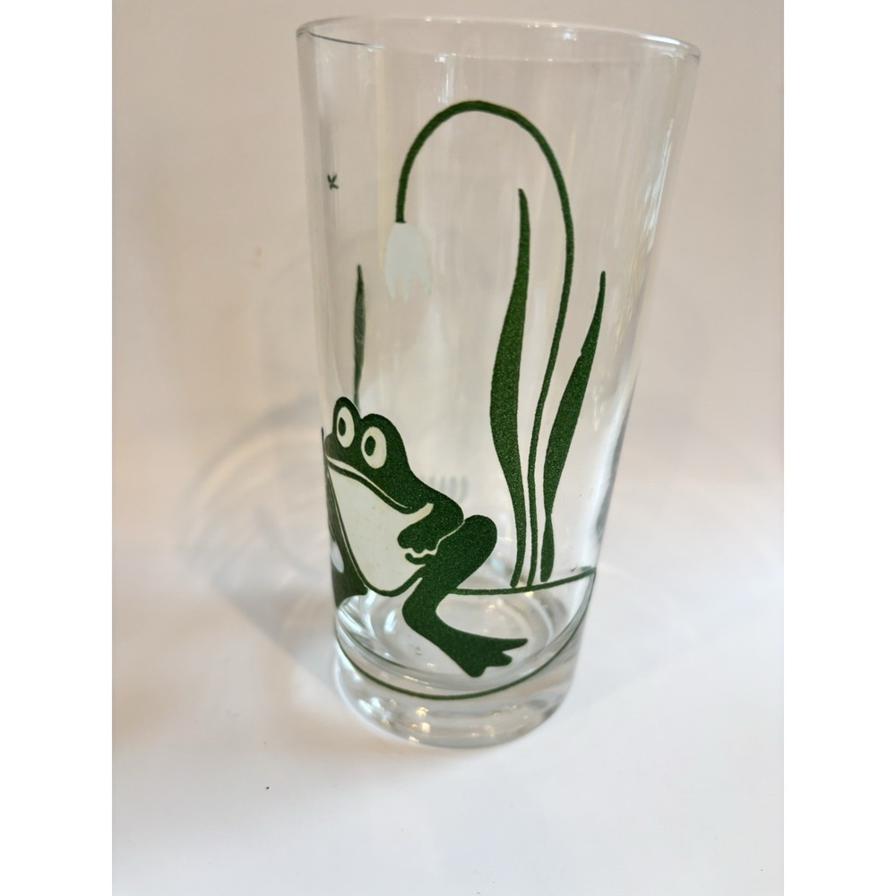 Vintage West Virginia Glass Frog 12 Oz Highball Glasses Set of 4 MCM - Picture 7 of 7